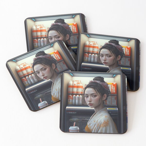 Item preview, Japanese Girl in a Convenience Store designed and sold by unrealartwork.