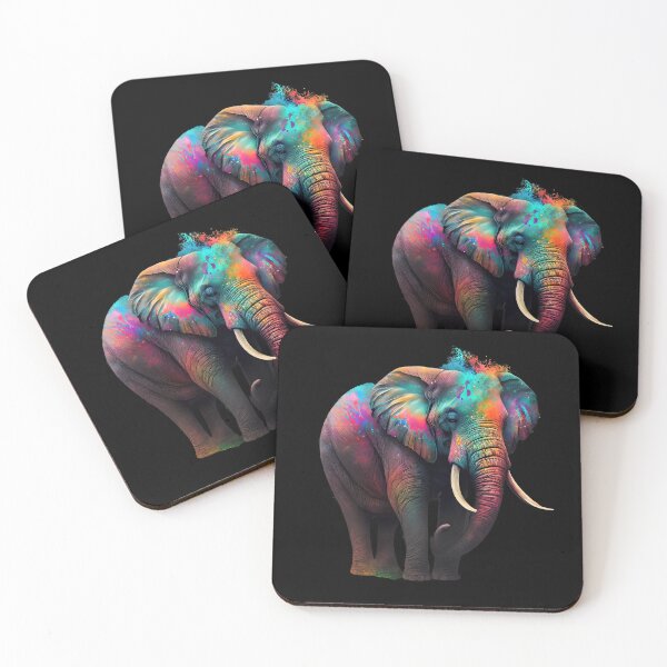Item preview, Elephant art colourful beautiful picture designed and sold by AnimalArtPhotos.