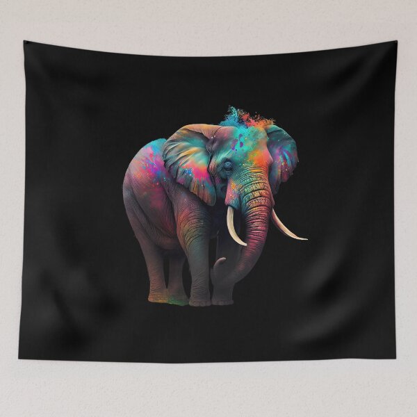 Item preview, Elephant art colourful beautiful picture designed and sold by AnimalArtPhotos.