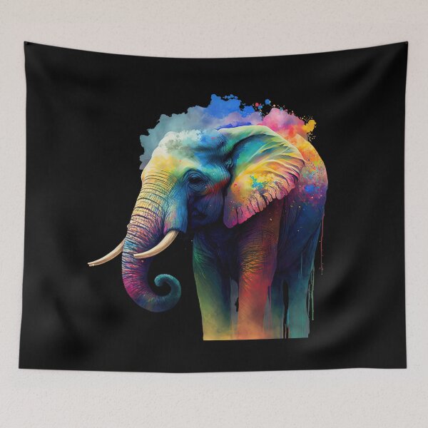 Item preview, Elephant art cool colourful cute designed and sold by AnimalArtPhotos.