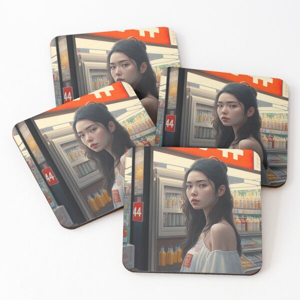 Item preview, Asian Woman in front of a Convenience Store designed and sold by unrealartwork.