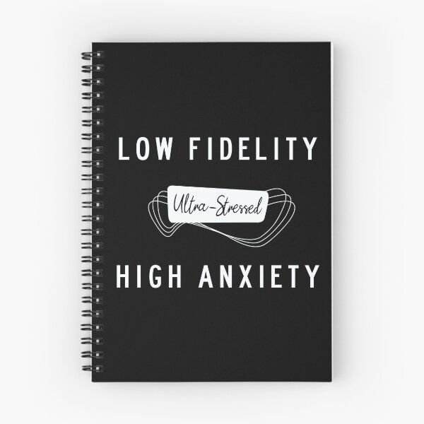 Item preview, Low Fidelity High Anxiety Black White 60s Music Parody Slogan designed and sold by JessicaAmber.