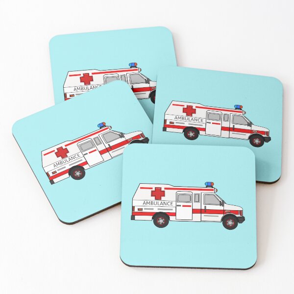 Item preview, Ambulance cartoon illustration designed and sold by Misscartoon.