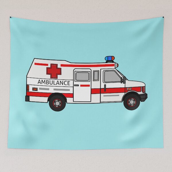 Item preview, Ambulance cartoon illustration designed and sold by Misscartoon.