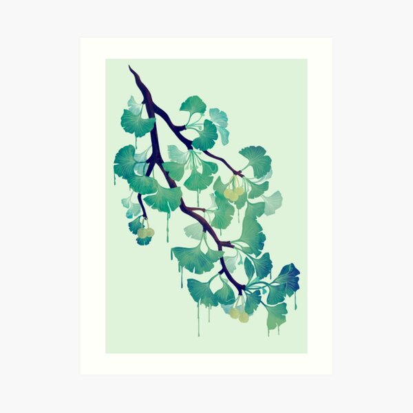 O Ginkgo (in Green) Art Print