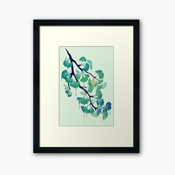 O Ginkgo (in Green) Framed Art Print
