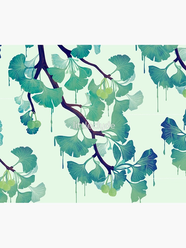 Thumbnail 3 of 3, Tapestry, O Ginkgo (in Green) designed and sold by littleclyde.