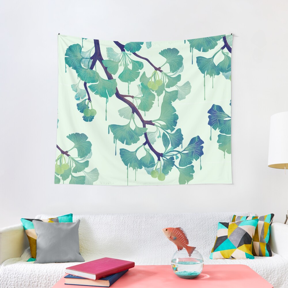 O Ginkgo (in Green) Tapestry
