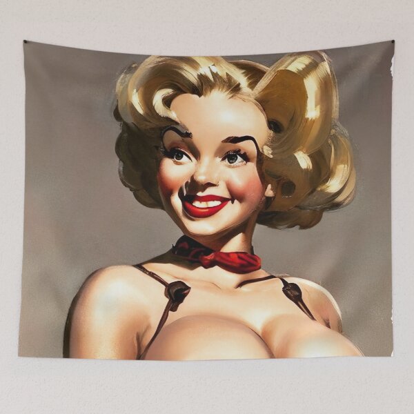 Item preview, Curvy Fun Blond Pinup Girl designed and sold by cutestpinups.