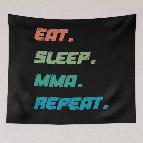 Item preview, Eat sleep MMA repeat-inspirational MMA fighter sunset retro designed and sold by Master4art.