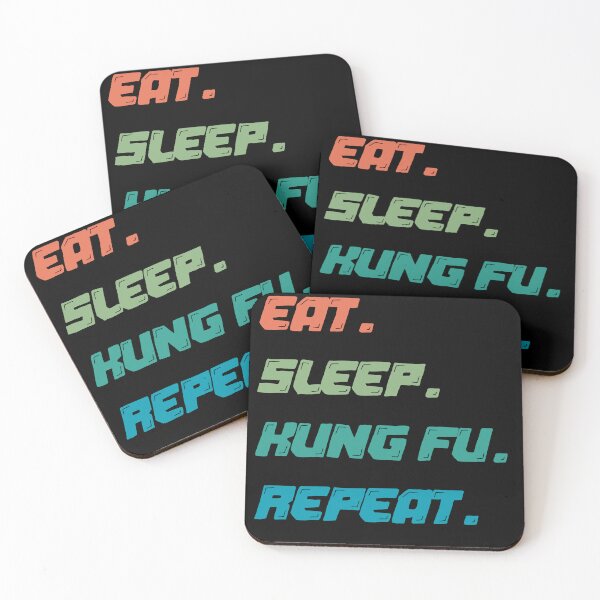 Item preview, Eat sleep Kung fu repeat-inspirational kung fu fighter sunset retro designed and sold by Master4art.