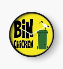 Yellow Bin Chicken Clock