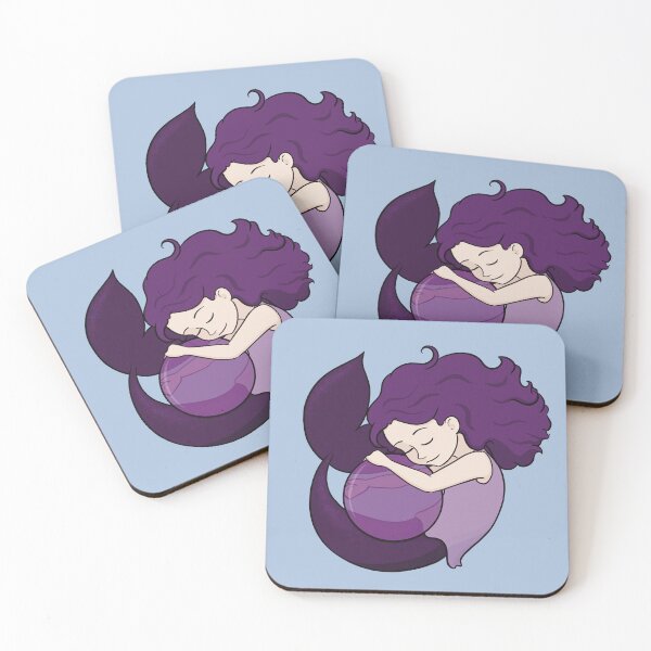 Item preview, Purple Mermaid Hugging a Ball - Variation 1 designed and sold by RoseActress.