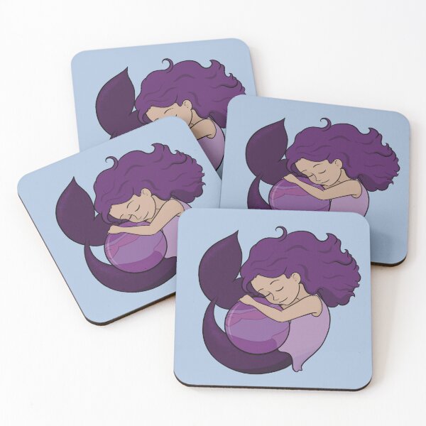 Item preview, Purple Mermaid Hugging a Ball - Variation 2 designed and sold by RoseActress.