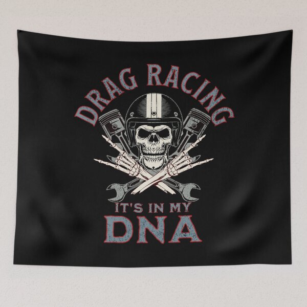 Item preview, Drag Racing It's In My DNA Skull Wrench Piston Rod Racer Street Race Track designed and sold by CarantinedChaos.