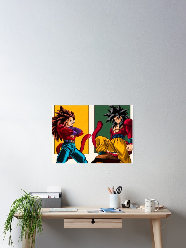 Goku SSJ4 Vegeta SSJ4 DBGT Mounted Print for Sale by Anime and More