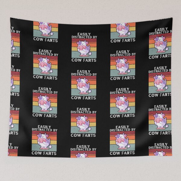 Item preview, Black version of Easily distracted by smelly cow farts designed and sold by FarmsteadAcers.