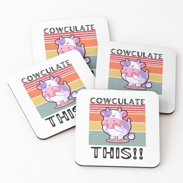 Item preview, White version of Sarcastic Dairy cow says "COWCULATE THIS!!" Cow farts designed and sold by FarmsteadAcers.