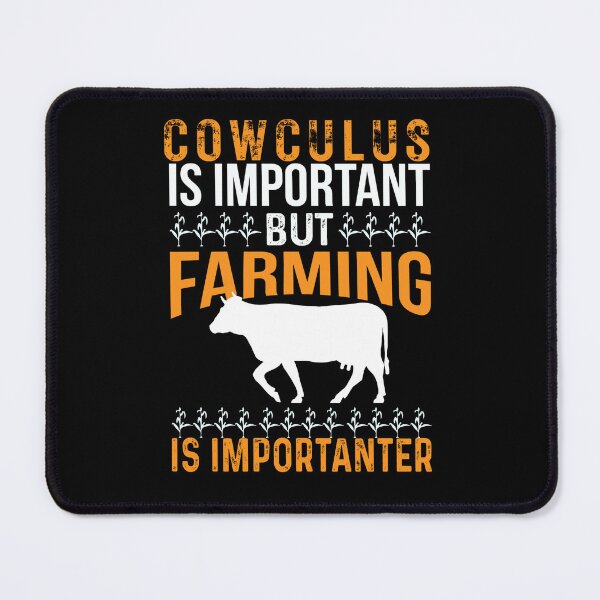 Item preview, Yellow and white version of Calculus is important but farming is importanter Funny cow puns designed and sold by FarmsteadAcers.