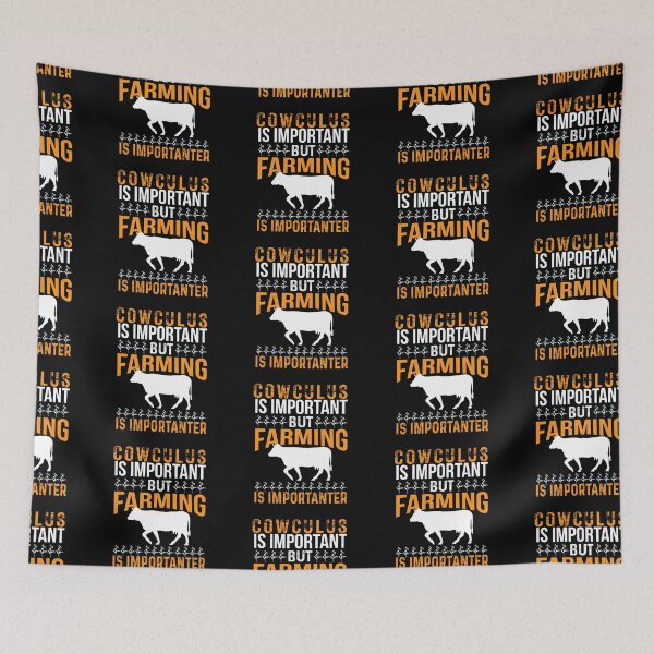 Item preview, Yellow and white version of Calculus is important but farming is importanter Funny cow puns designed and sold by FarmsteadAcers.