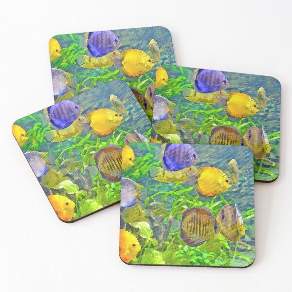 Item preview, Yellow Tang Flying Group  ocean aquarium Painting designed and sold by getlyart.