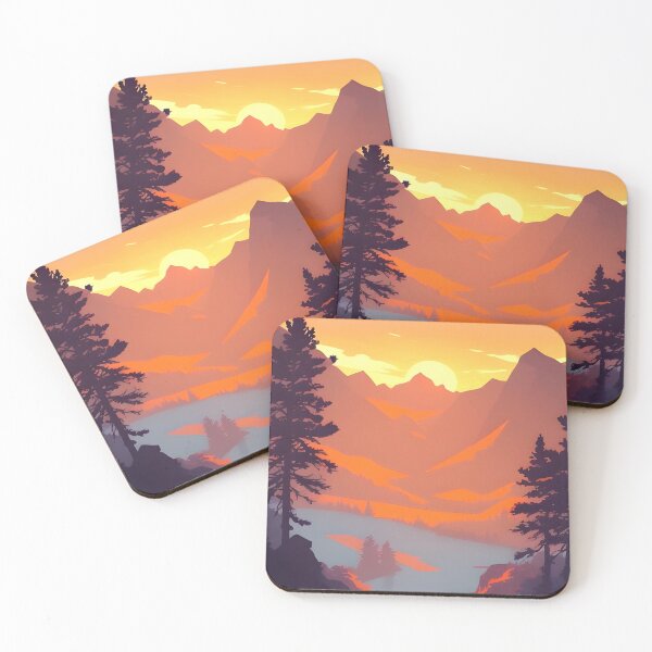 Item preview, Shop Our High-quality Selection of Minimalist Landscape Mountain View Sunrise Prints designed and sold by supeart.