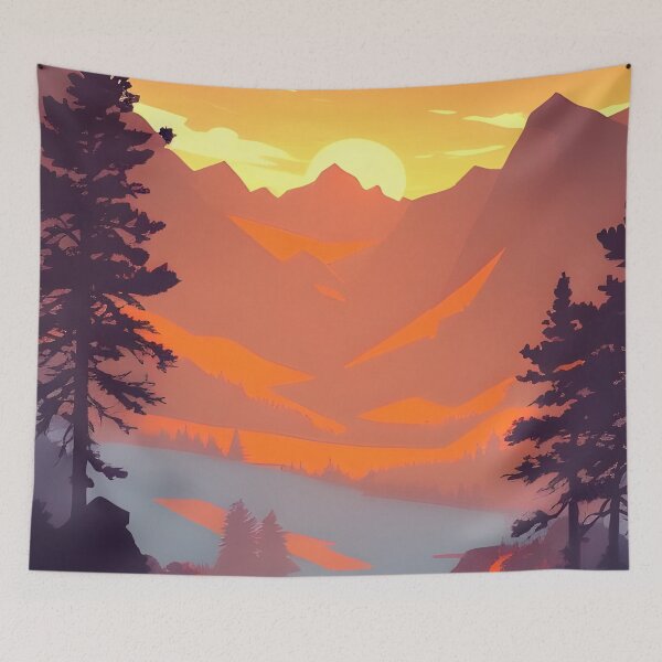 Item preview, Shop Our High-quality Selection of Minimalist Landscape Mountain View Sunrise Prints designed and sold by supeart.