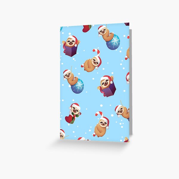 Item preview, Christmas Tiny Little Baby Sloths with Santa Hats Wrapping Paper Pattern designed and sold by jesga.