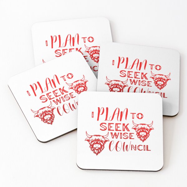 Item preview, Red version of I plan to seek wise Council "Cowncil" Funny cow puns designed and sold by FarmsteadAcers.