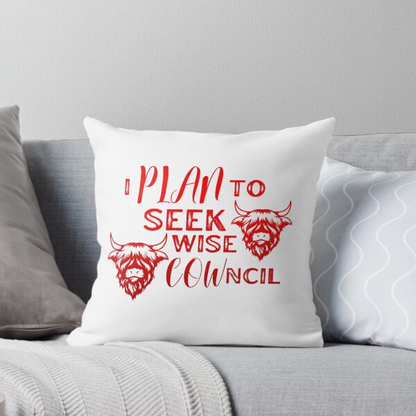 Item preview, Red version of I plan to seek wise Council "Cowncil" Funny cow puns designed and sold by FarmsteadAcers.