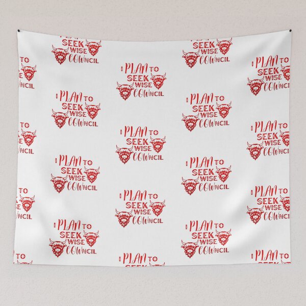 Item preview, Red version of I plan to seek wise Council "Cowncil" Funny cow puns designed and sold by FarmsteadAcers.