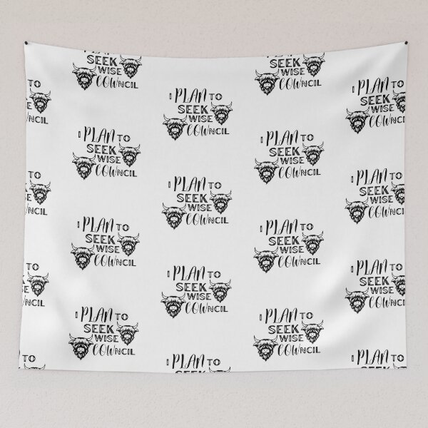 Item preview, White version of I plan to seek wise Council "Cowncil" Funny cow puns designed and sold by FarmsteadAcers.