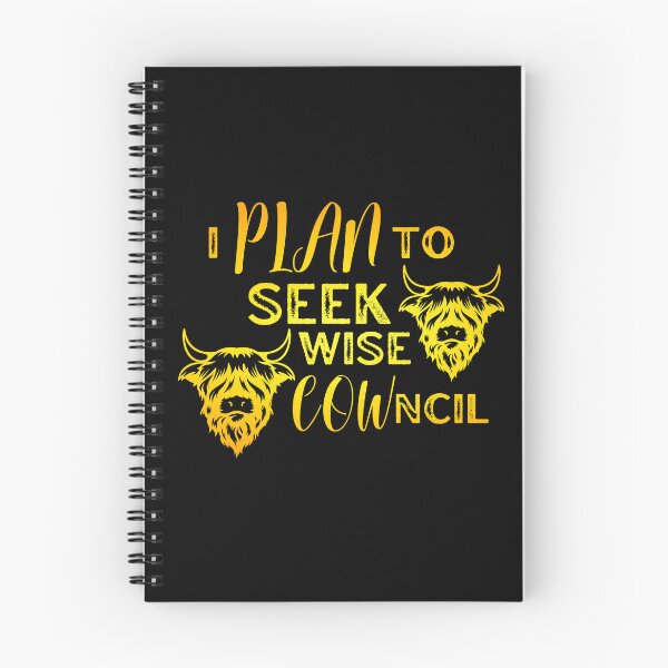 Item preview, Yellow version of I plan to seek wise Council "Cowncil" Funny cow puns designed and sold by FarmsteadAcers.