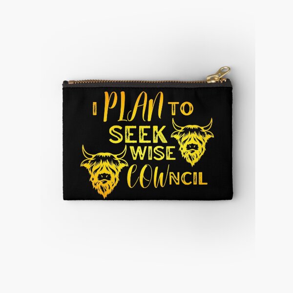 Item preview, Yellow version of I plan to seek wise Council "Cowncil" Funny cow puns designed and sold by FarmsteadAcers.