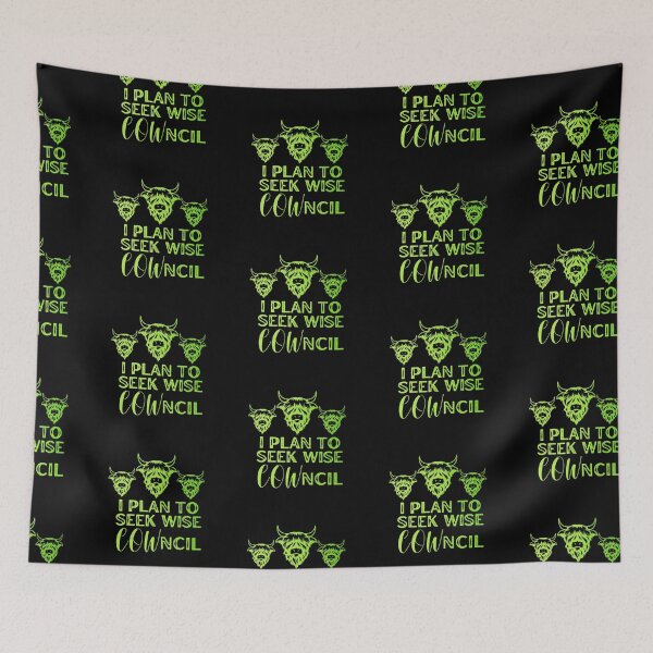 Item preview, Green version of I plan to seek wise Council "Cowncil" Funny cow puns designed and sold by FarmsteadAcers.