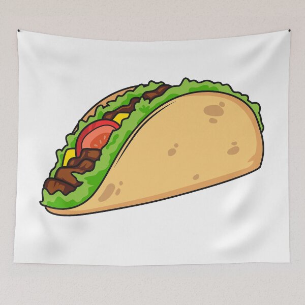 Item preview, Taco cartoon illustration designed and sold by Misscartoon.