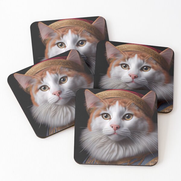 Item preview, Turkish Van King Cat Breed Portrait Royal Renaissance Animal Painting designed and sold by Nalaxation.