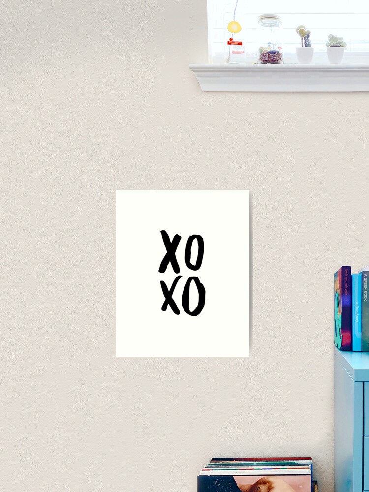 XOXO Poster, Modern Wall Art, Brush Script Art Board Print for