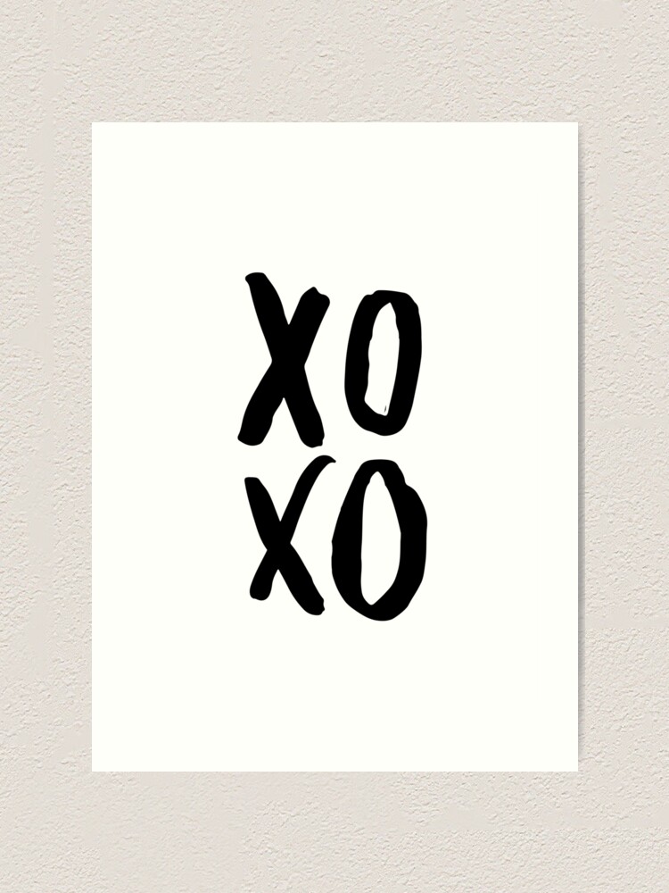 XOXO Brush Script  Textured Cotton Canvas Art Print in 4 Sizes