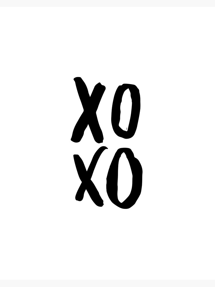 XOXO Poster, Modern Wall Art, Brush Script Art Board Print for