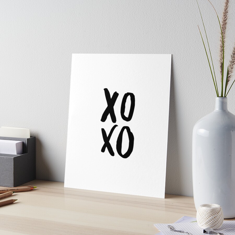 XOXO Brush Script  Textured Cotton Canvas Art Print in 4 Sizes