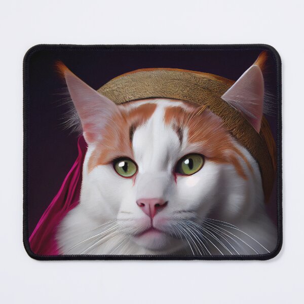 Item preview, Turkish Van Queen Cat Breed Portrait Royal Renaissance Animal Painting designed and sold by Nalaxation.