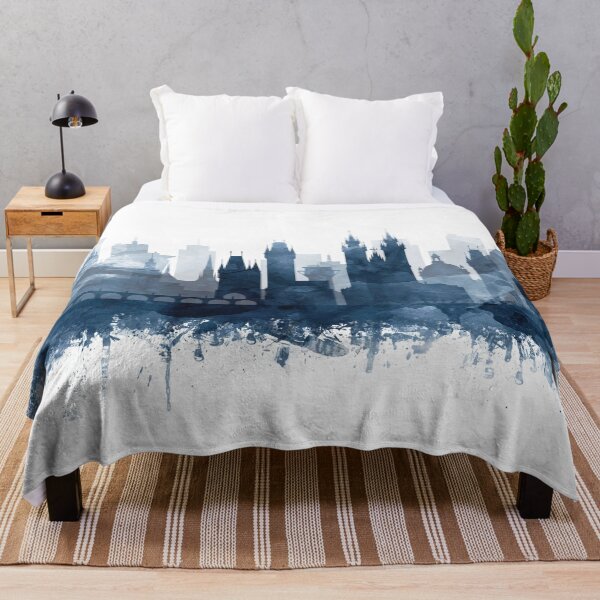Item preview, Prague Skyline Navy Blue by Zouzounio Art designed and sold by zouzounioart.