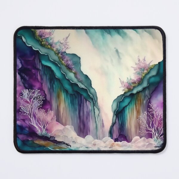 Item preview, Magical Waterfall Landscape Watercolor, Fantasy Abstract designed and sold by Orianah.