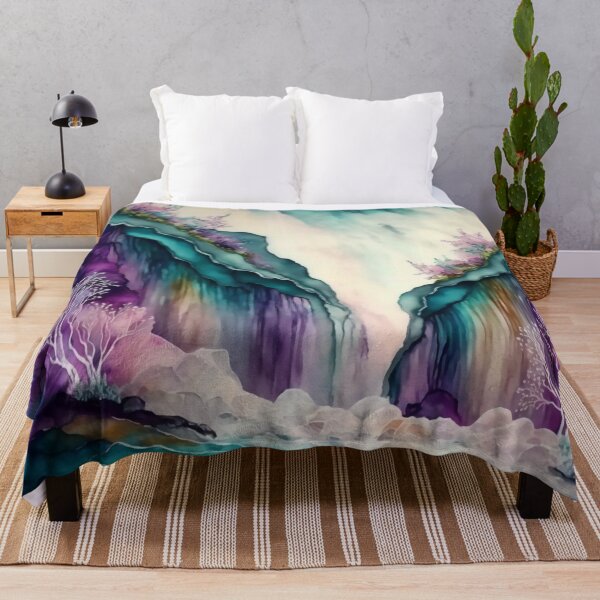 Item preview, Magical Waterfall Landscape Watercolor, Fantasy Abstract designed and sold by Orianah.