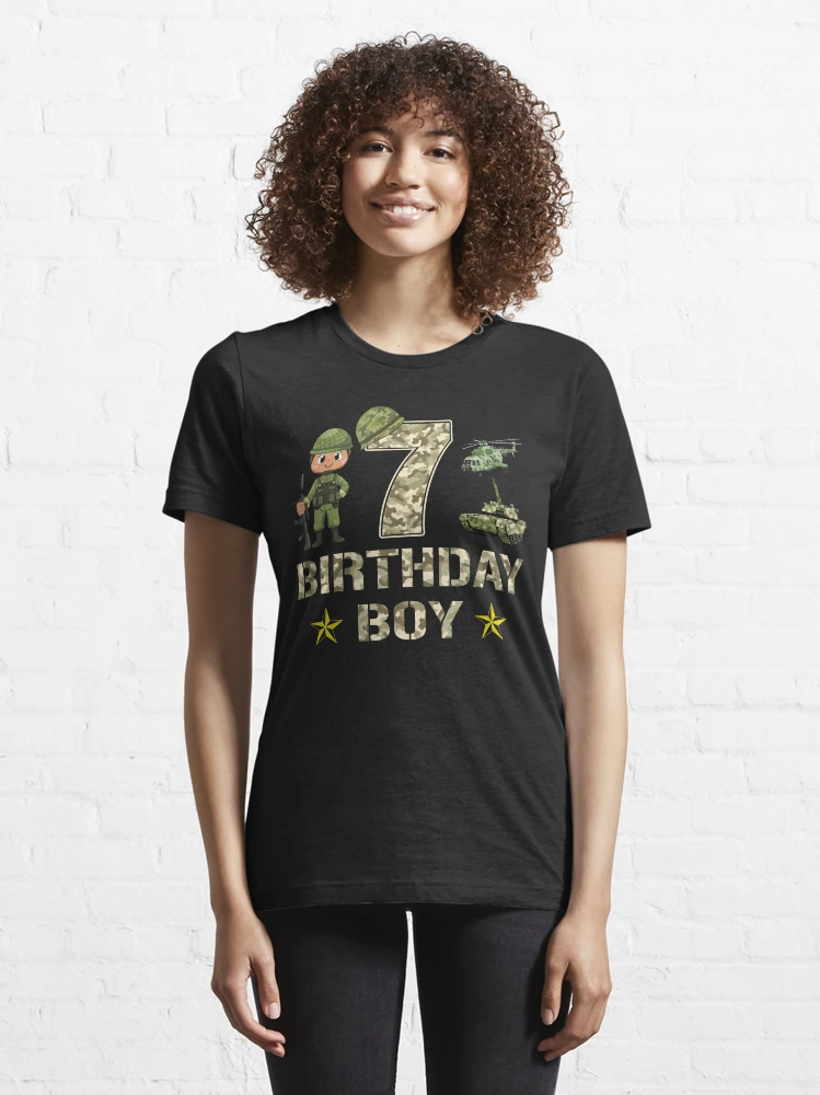 Kids 7 Year Old Soldier Little Military Army Boys 7th Birthday Party Essential T Shirt for Sale by decentwearstore Redbubble