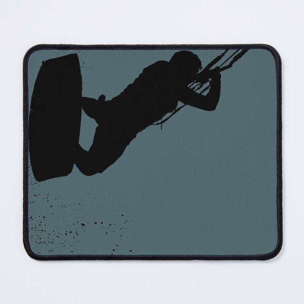 Item preview, Kitesurfing Action Kite And Surf Silhouette Black designed and sold by taiche.