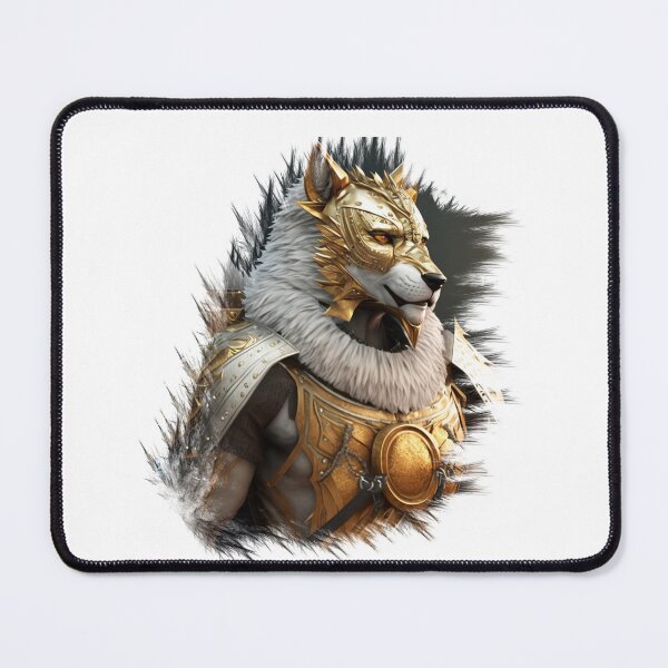 Item preview, gold human warrior wolf designed and sold by Wolf-Bros.