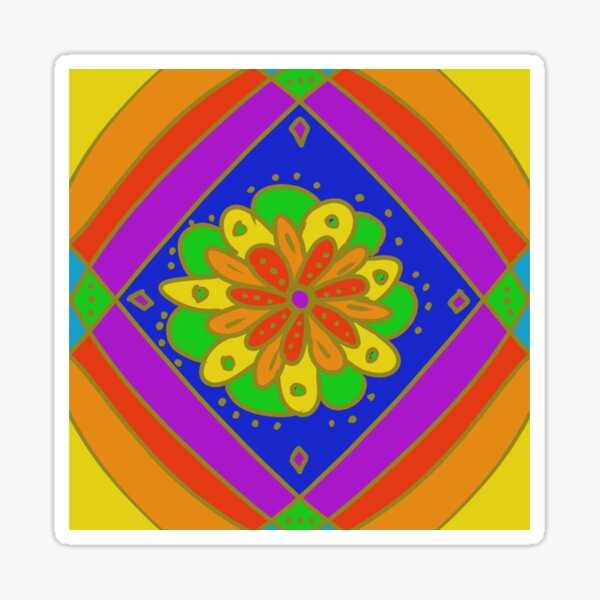 Rainbow Flower Kaleidoscope Sticker