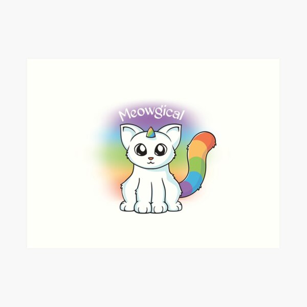 Meowgical Unicorn Cat Art Print